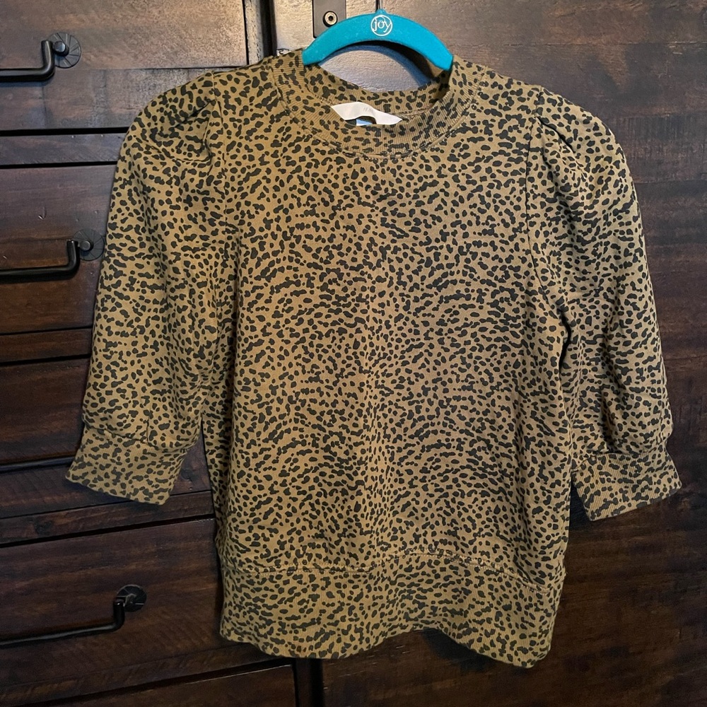 H&M cheetah print puff sleeve top